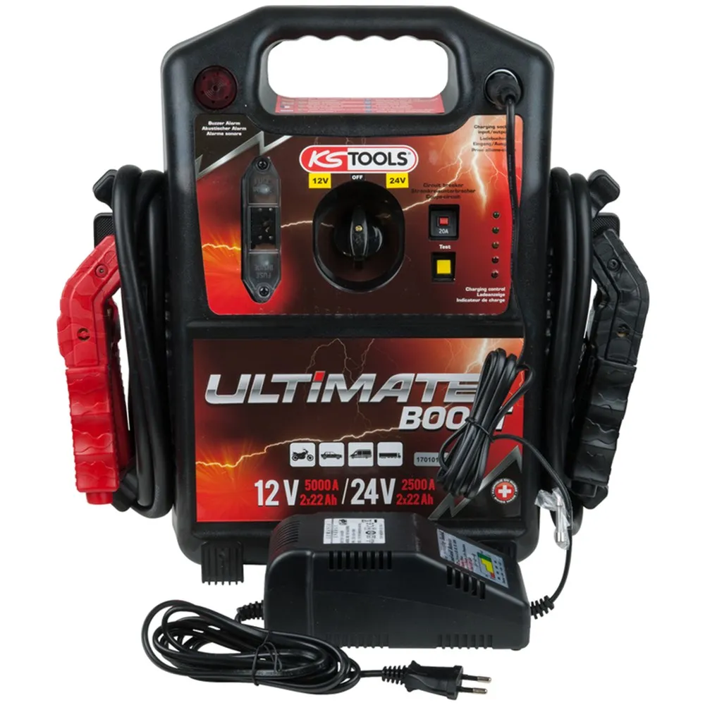 12 V + 24 V ACCUBOOSTER, MOBIEL STARTHULPAPPARAAT 1.700 A