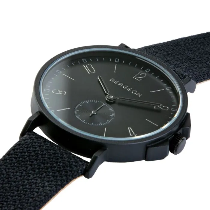 Bergson Ocean unisex horloge zwart 42mm