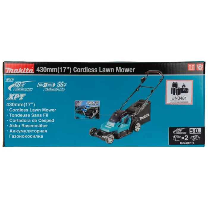 Makita DLM432PT2 LXT 2x18 V accu Grasmaaier 43 cm