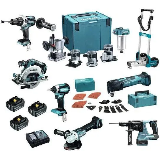 MAKITA DLX7015TJ2 ACCU COMBISET 7DELIG MET TROLLEY 18V 5.0AH IN MBOX