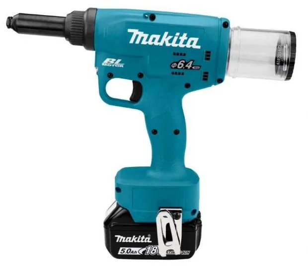 Makita DRV250RTJ 18 V Blindklinknageltang t/m 6,4 mm 5,0 ah accu (2 st), snellader, in mbox