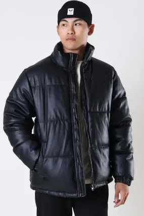  Only & Sons  Tune PU Puffer Jacket Black