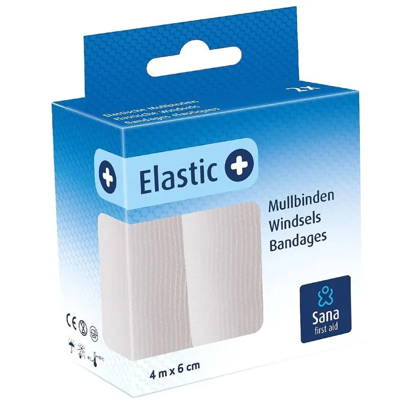 Sana First Aid Elastisch Windsel 400x6 cm 2 Stuks