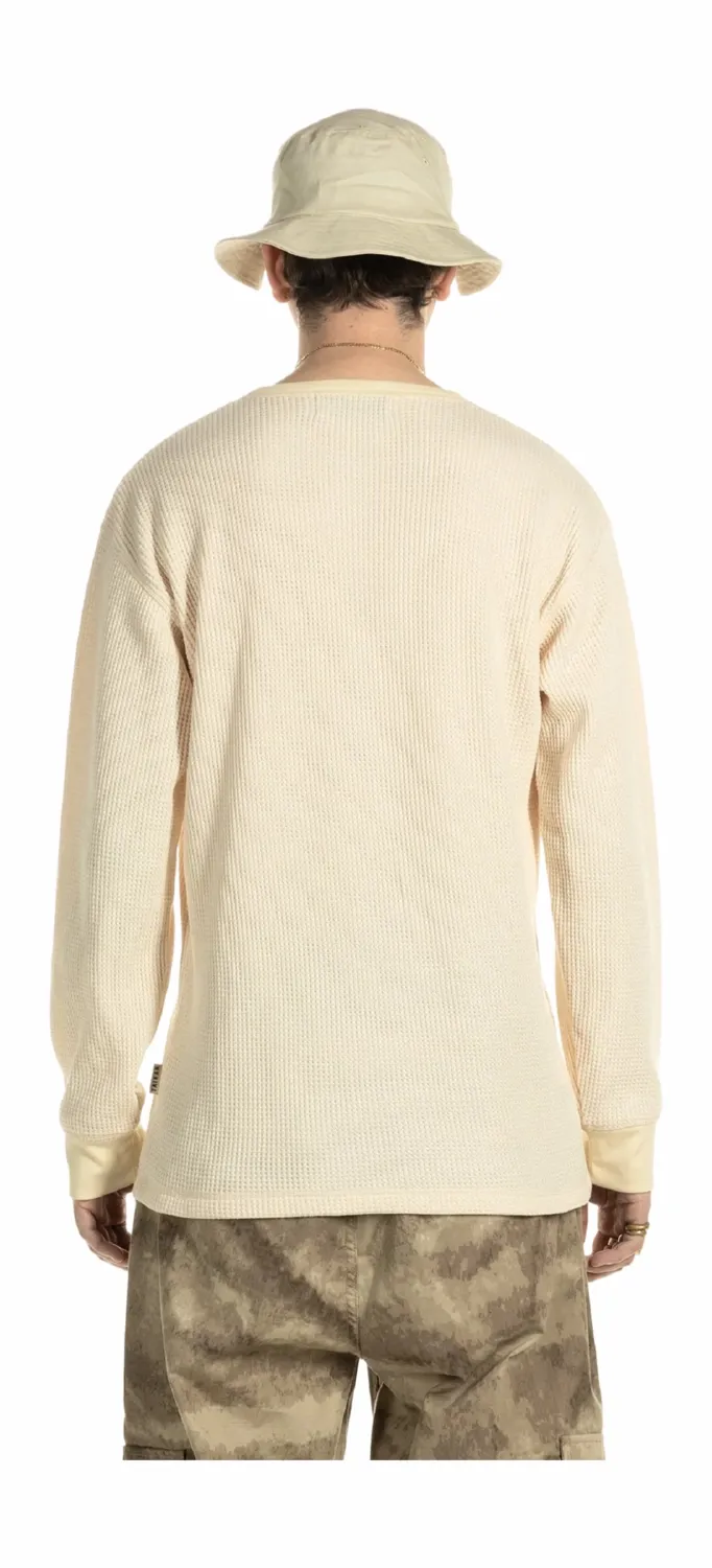 Sweater Taikan Men L/S Waffle Knit Cream