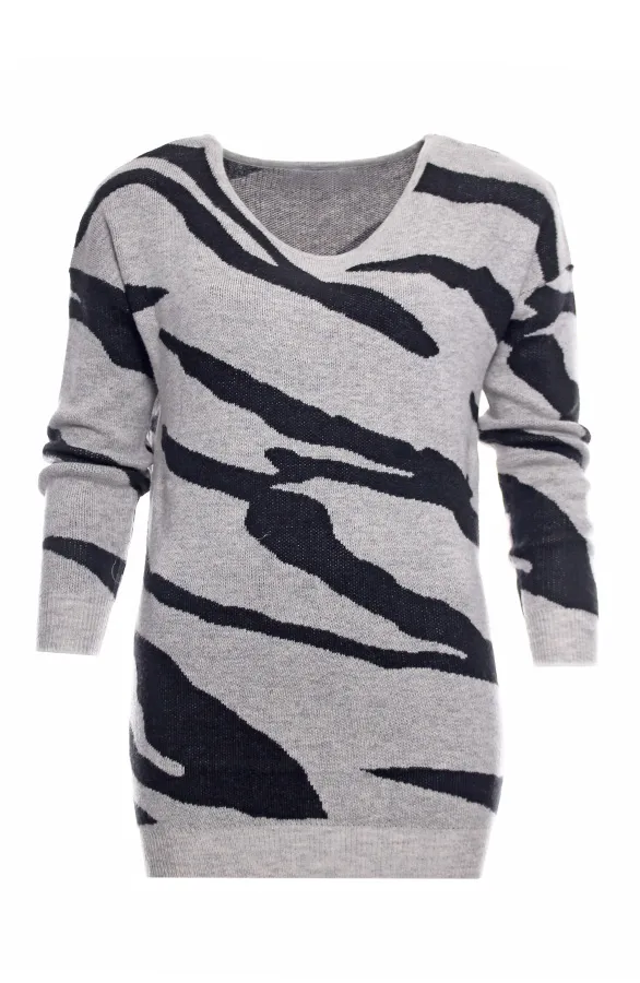 Zebra Sweater Grey